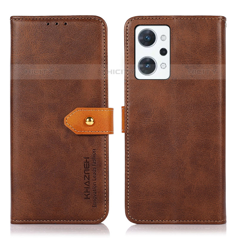 Funda de Cuero Cartera con Soporte Carcasa N07P para Oppo Reno7 A Marron