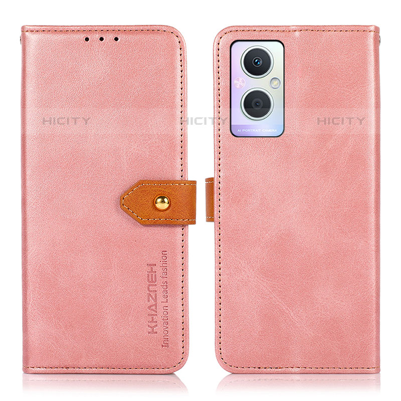 Funda de Cuero Cartera con Soporte Carcasa N07P para Oppo Reno8 Z 5G Rosa