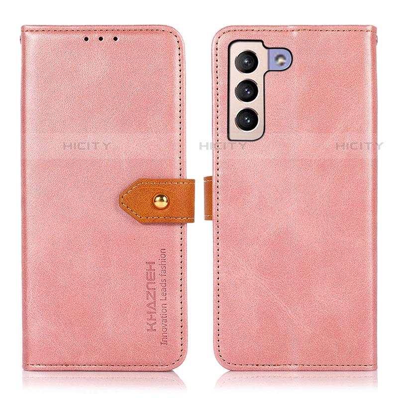 Funda de Cuero Cartera con Soporte Carcasa N07P para Samsung Galaxy S22 5G Rosa