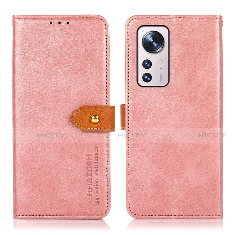 Funda de Cuero Cartera con Soporte Carcasa N07P para Xiaomi Mi 12 5G Rosa