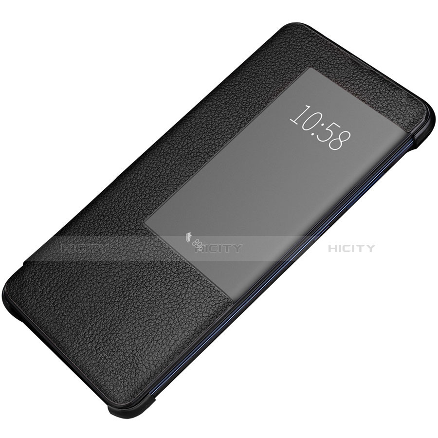 Funda de Cuero Cartera con Soporte Carcasa P01 para Huawei Mate 20 Pro Negro