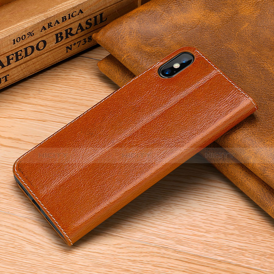 Funda de Cuero Cartera con Soporte Carcasa P02 para Apple iPhone X