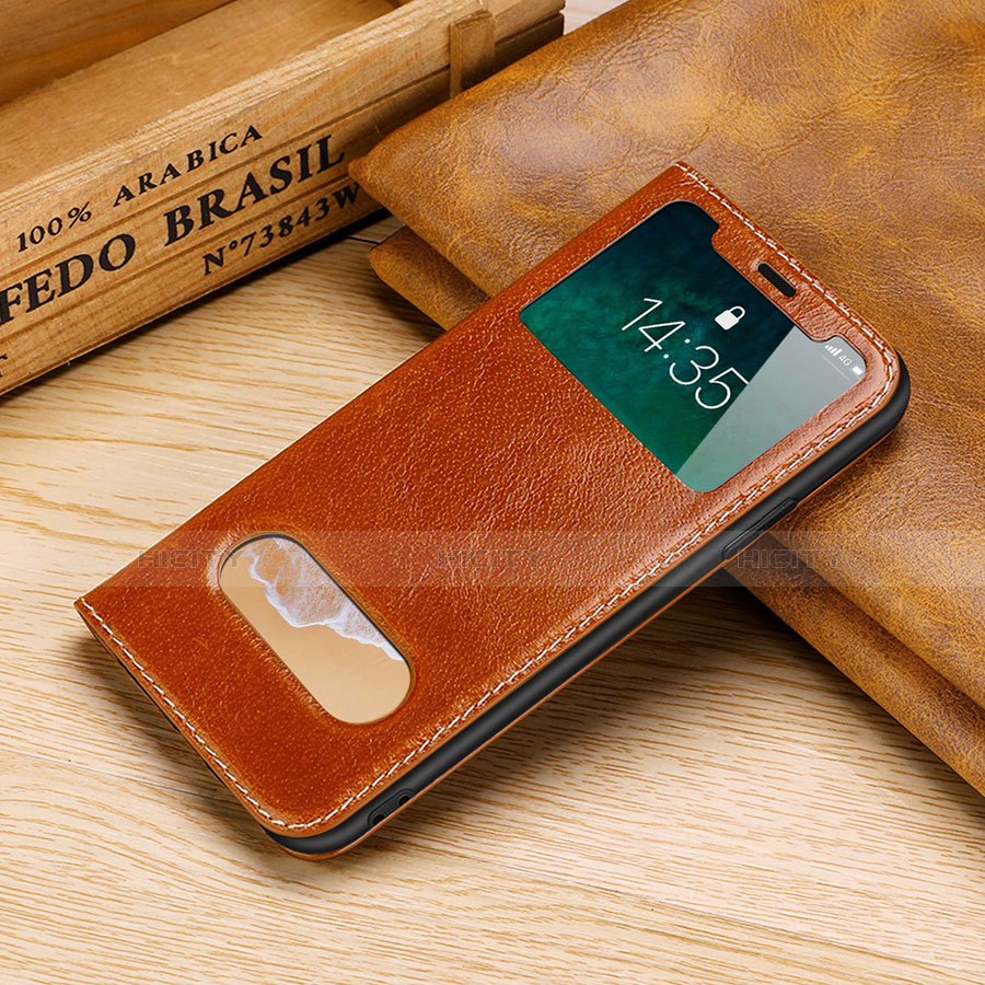 Funda de Cuero Cartera con Soporte Carcasa P02 para Apple iPhone Xs