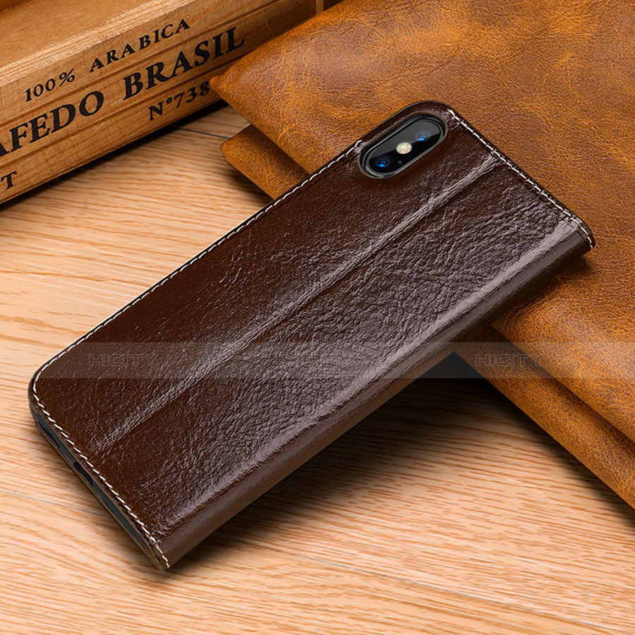 Funda de Cuero Cartera con Soporte Carcasa P02 para Apple iPhone Xs Max