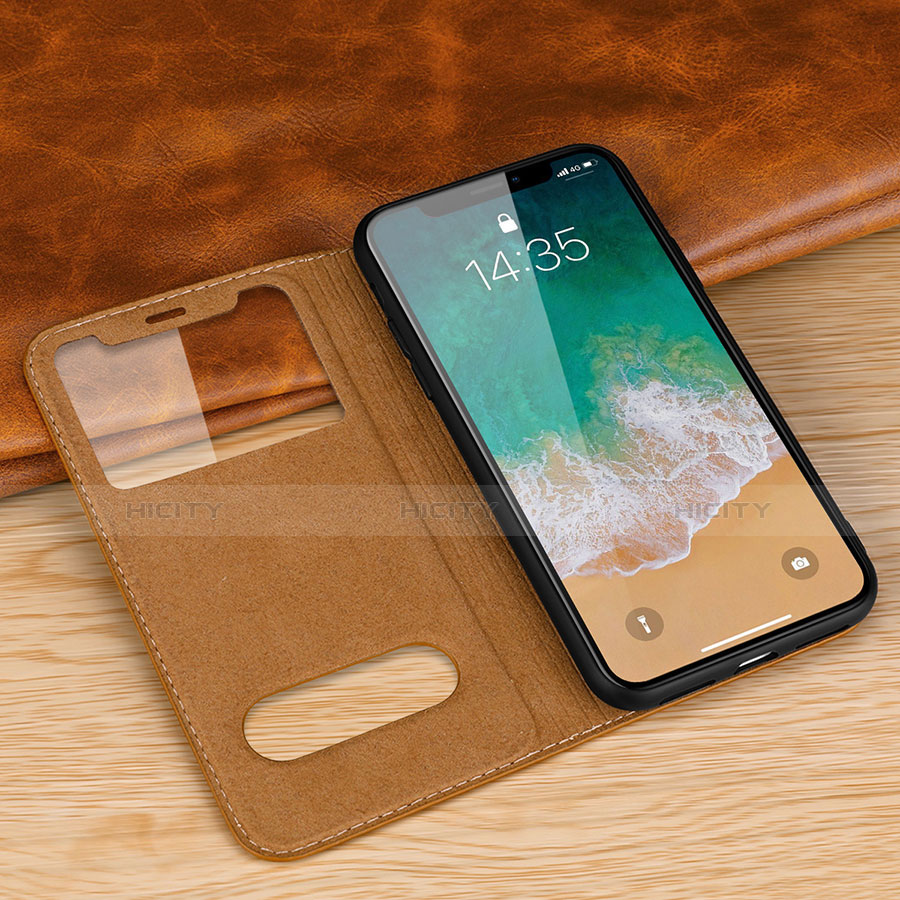 Funda de Cuero Cartera con Soporte Carcasa P02 para Apple iPhone Xs Max