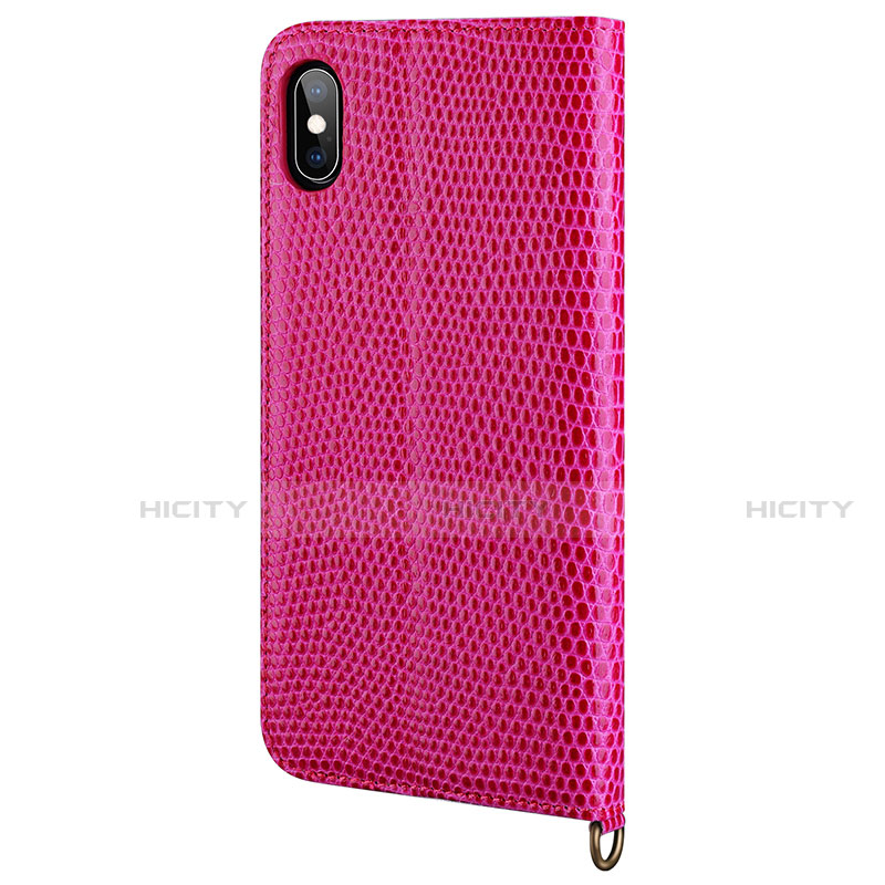 Funda de Cuero Cartera con Soporte Carcasa P03 para Apple iPhone X