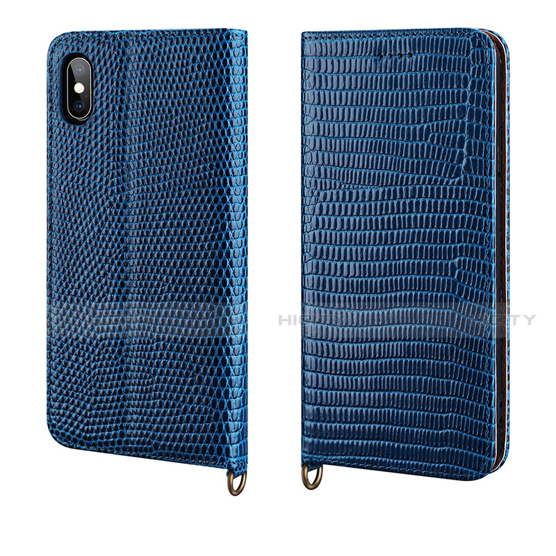 Funda de Cuero Cartera con Soporte Carcasa P03 para Apple iPhone X