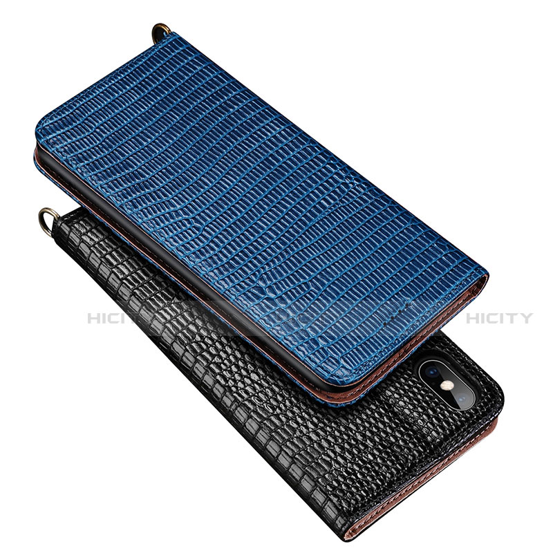 Funda de Cuero Cartera con Soporte Carcasa P03 para Apple iPhone X