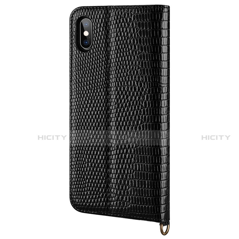 Funda de Cuero Cartera con Soporte Carcasa P03 para Apple iPhone Xs