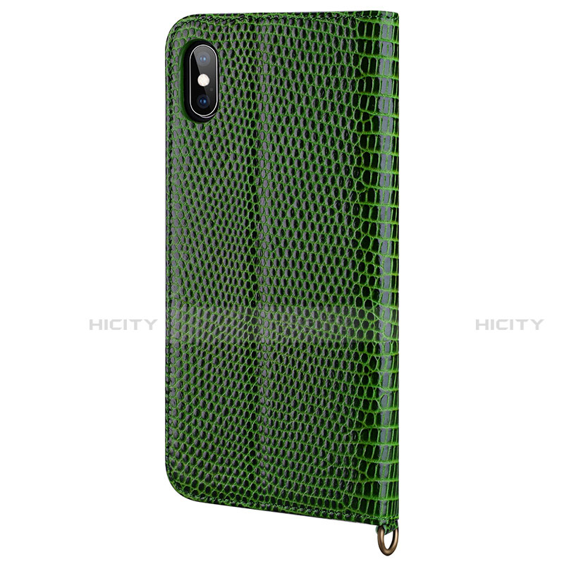 Funda de Cuero Cartera con Soporte Carcasa P03 para Apple iPhone Xs Max