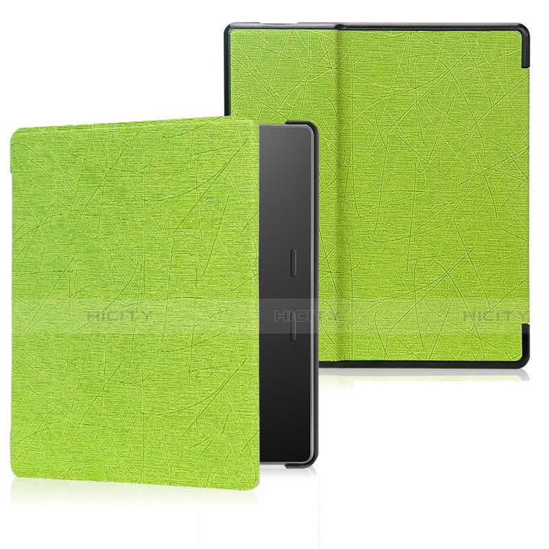 Funda de Cuero Cartera con Soporte Carcasa para Amazon Kindle Oasis 7 inch Verde