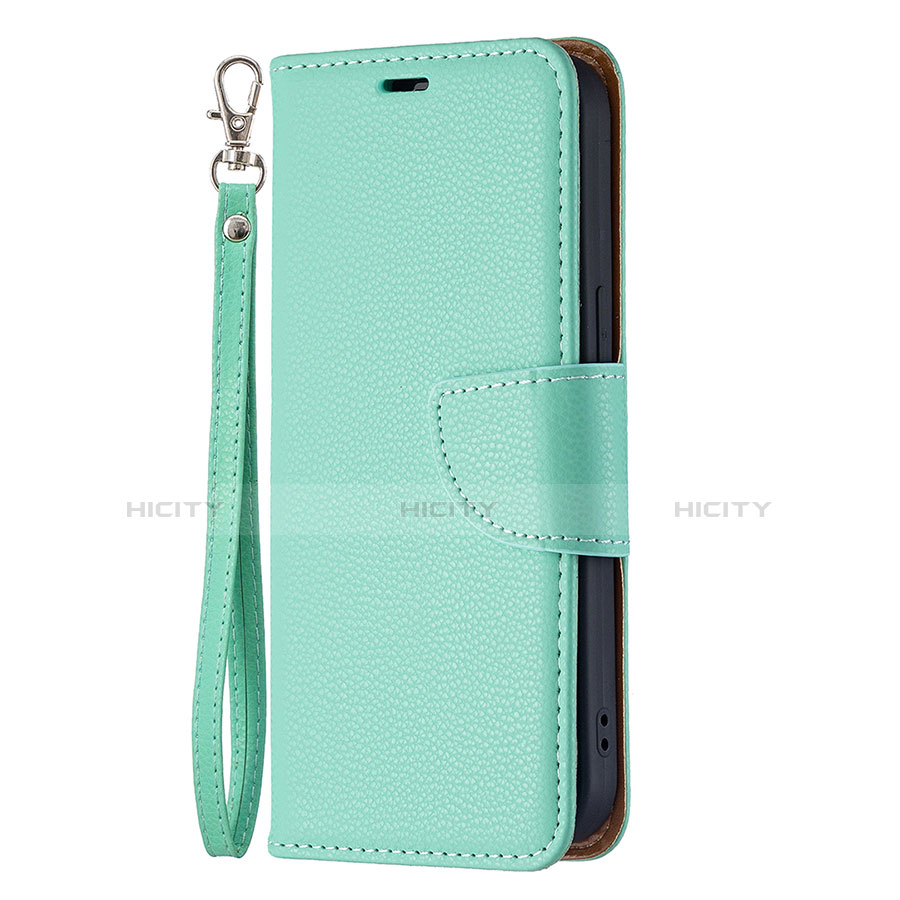 Funda de Cuero Cartera con Soporte Carcasa para Apple iPhone 14 Plus Cian