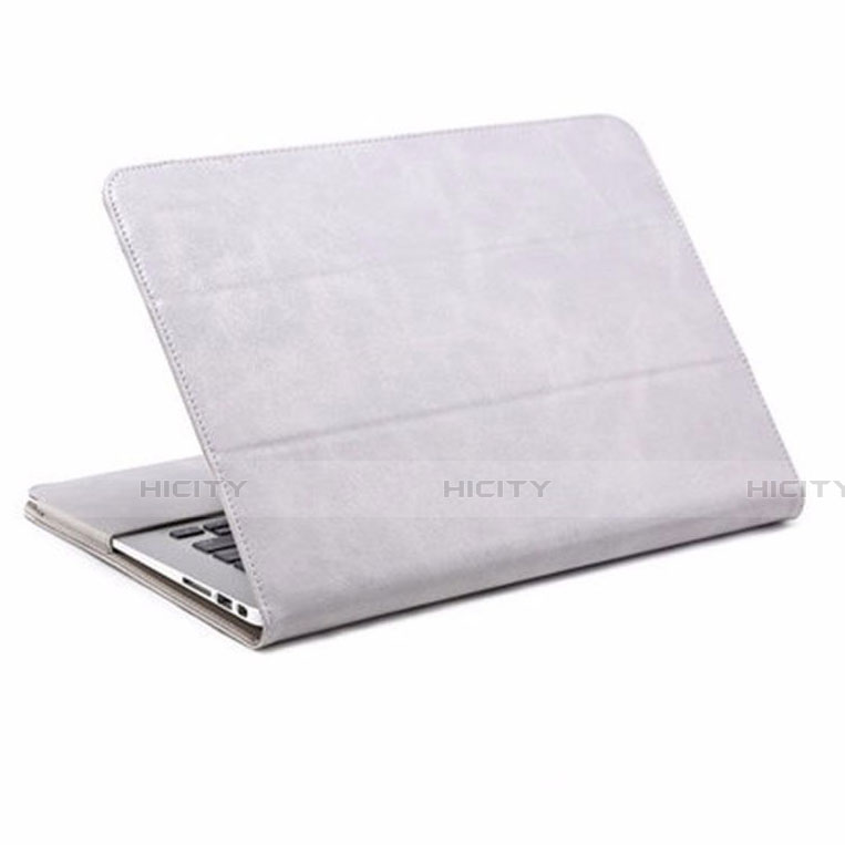 Funda de Cuero Cartera con Soporte Carcasa para Apple MacBook Air 13 pulgadas (2020) Gris