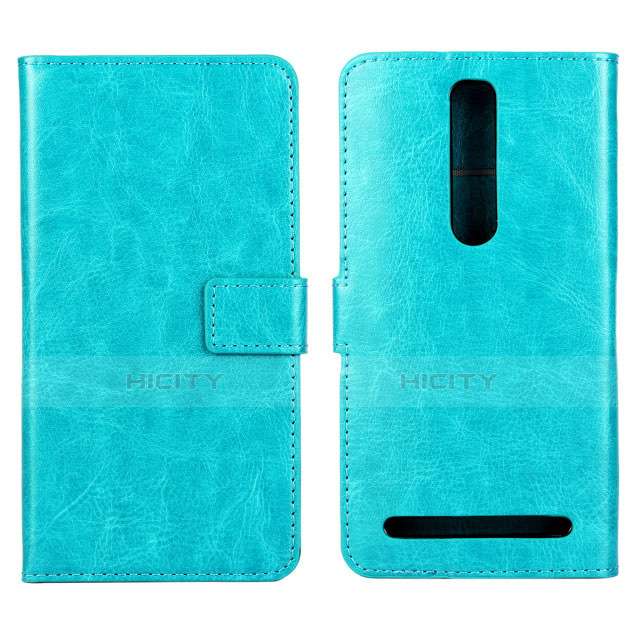 Funda de Cuero Cartera con Soporte Carcasa para Asus Zenfone 2 ZE551ML ZE550ML Cian