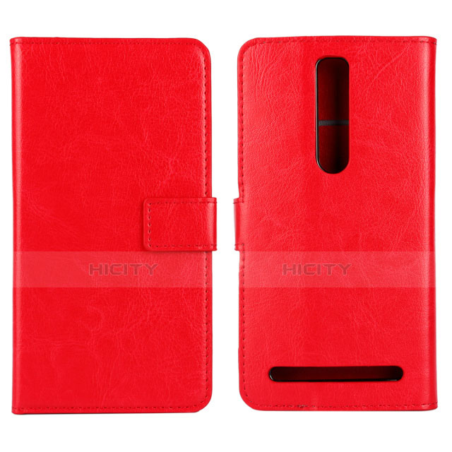 Funda de Cuero Cartera con Soporte Carcasa para Asus Zenfone 2 ZE551ML ZE550ML Rojo