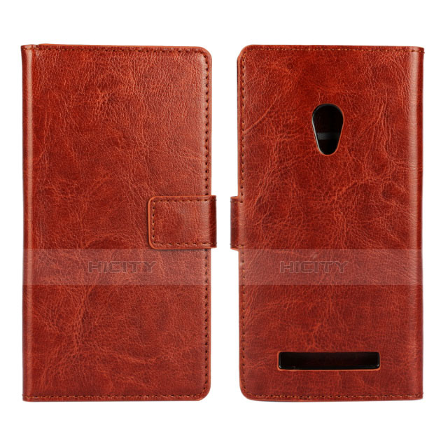 Funda de Cuero Cartera con Soporte Carcasa para Asus Zenfone 5 Marron