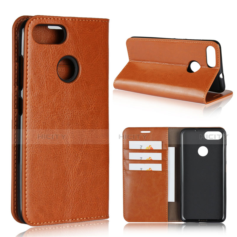 Funda de Cuero Cartera con Soporte Carcasa para Asus Zenfone Max Plus M1 ZB570TL Naranja