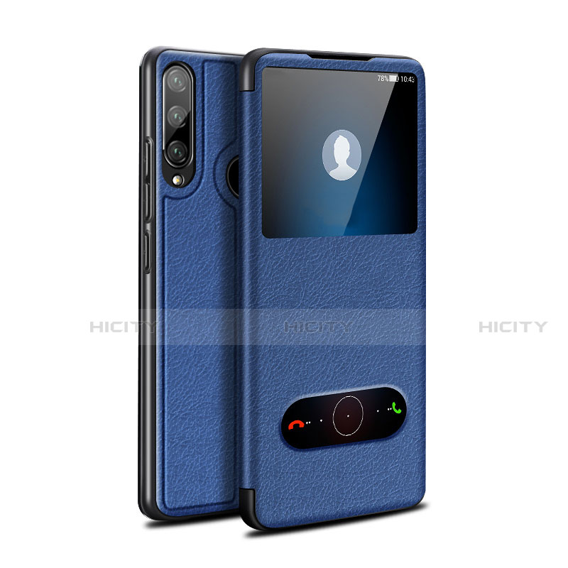 Funda de Cuero Cartera con Soporte Carcasa para Huawei Enjoy 10 Plus Azul