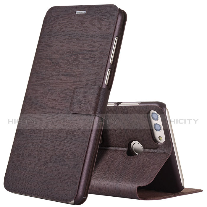 Funda de Cuero Cartera con Soporte Carcasa para Huawei Enjoy 8 Plus Marron