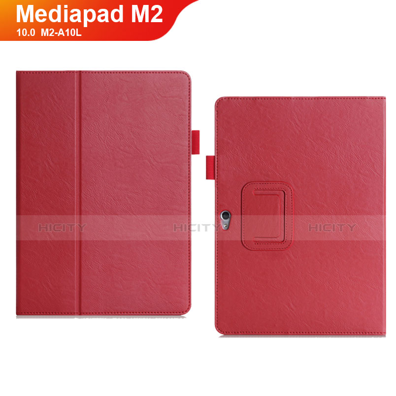 Funda de Cuero Cartera con Soporte Carcasa para Huawei MediaPad M2 10.0 M2-A10L Rojo