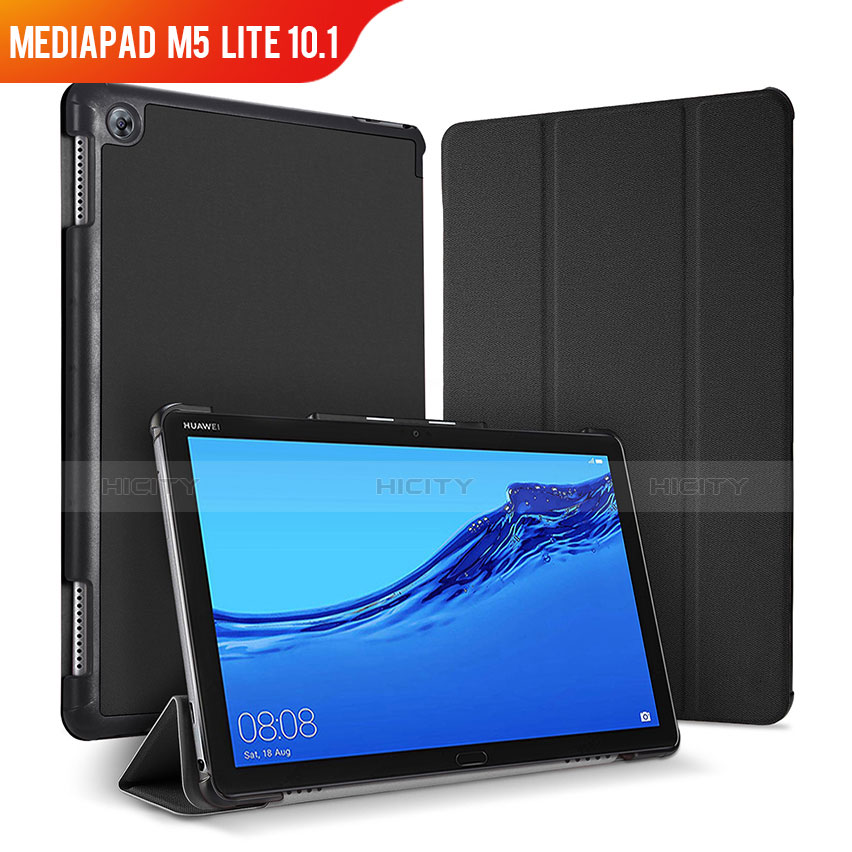 Funda de Cuero Cartera con Soporte Carcasa para Huawei MediaPad M5 Lite 10.1 Negro