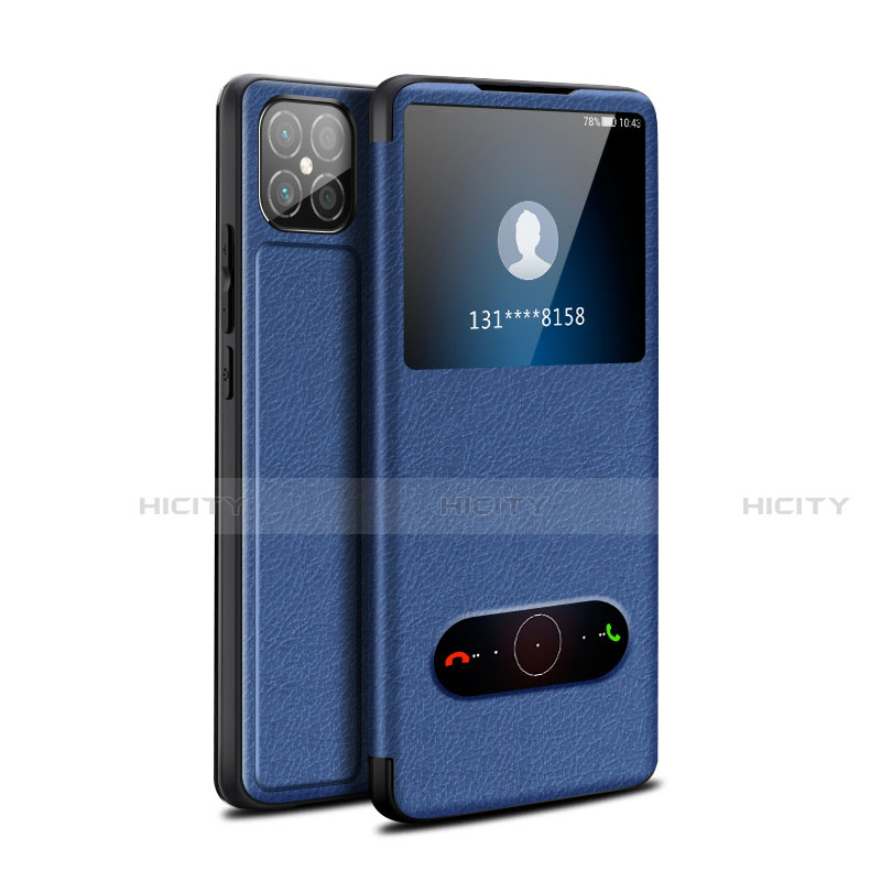 Funda de Cuero Cartera con Soporte Carcasa para Huawei Nova 8 SE 5G Azul