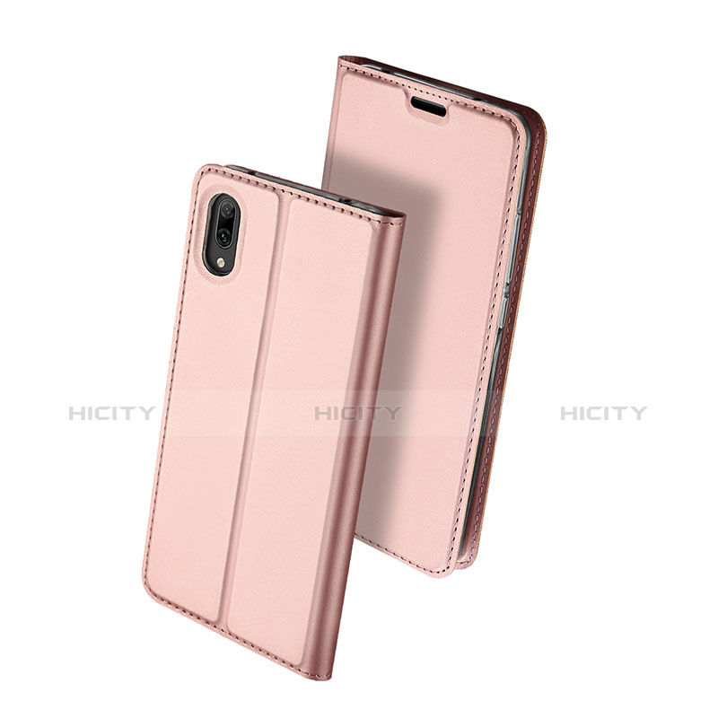 Funda de Cuero Cartera con Soporte Carcasa para Huawei Y7 Prime (2019) Oro Rosa