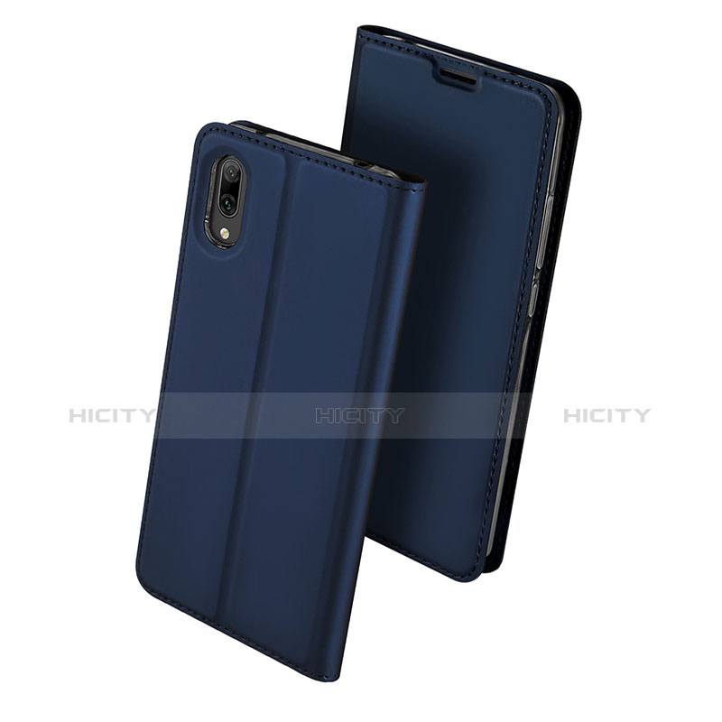 Funda de Cuero Cartera con Soporte Carcasa para Huawei Y7 Pro (2019) Azul