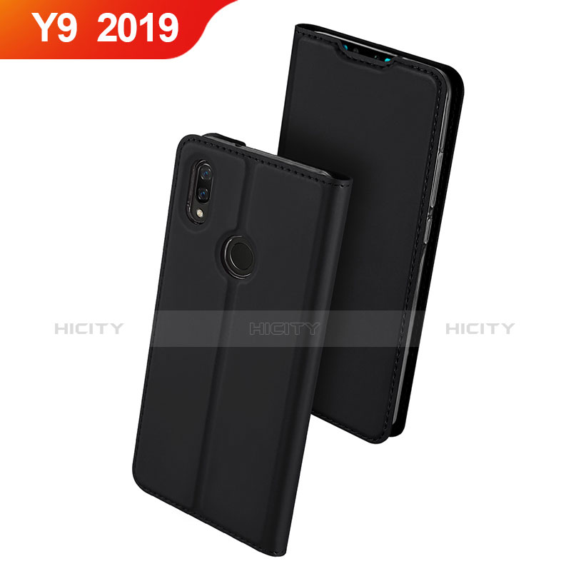 Funda de Cuero Cartera con Soporte Carcasa para Huawei Y9 (2019) Negro