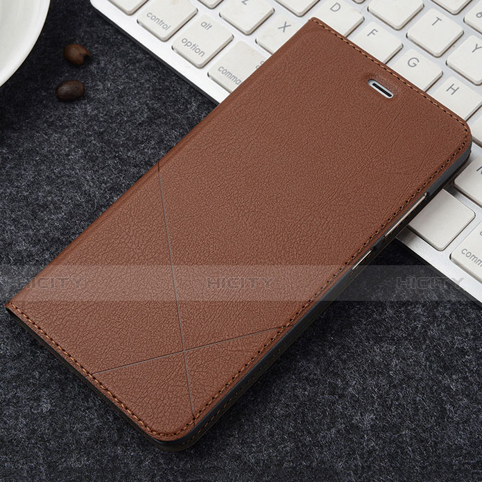 Funda de Cuero Cartera con Soporte Carcasa para Oppo A3 Marron