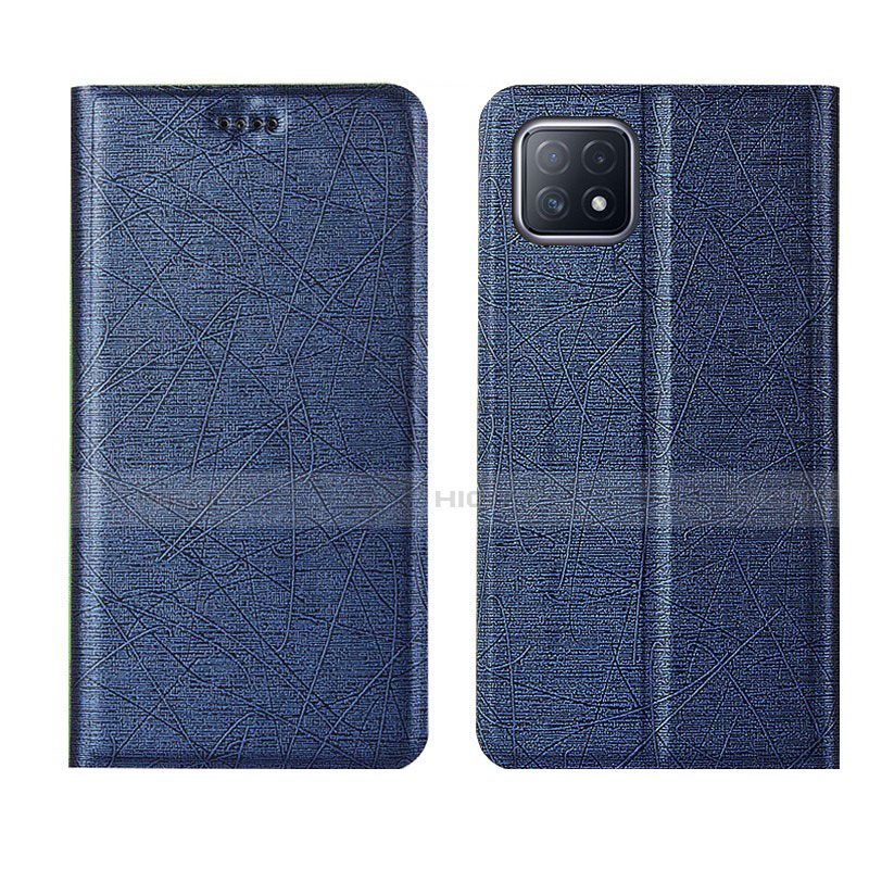 Funda de Cuero Cartera con Soporte Carcasa para Oppo A73 5G Azul