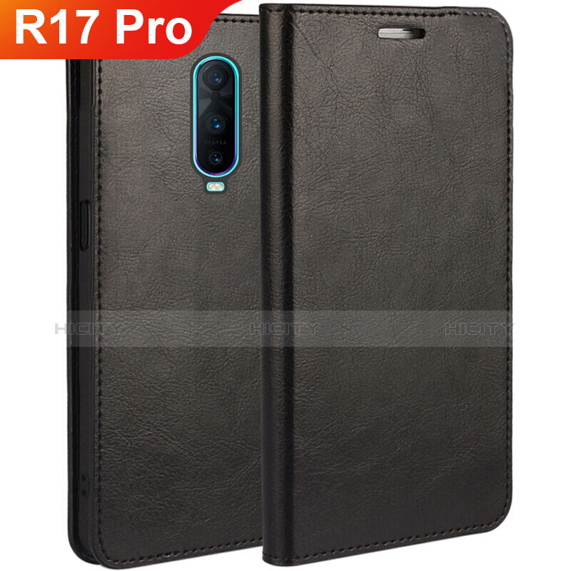 Funda de Cuero Cartera con Soporte Carcasa para Oppo R17 Pro Negro