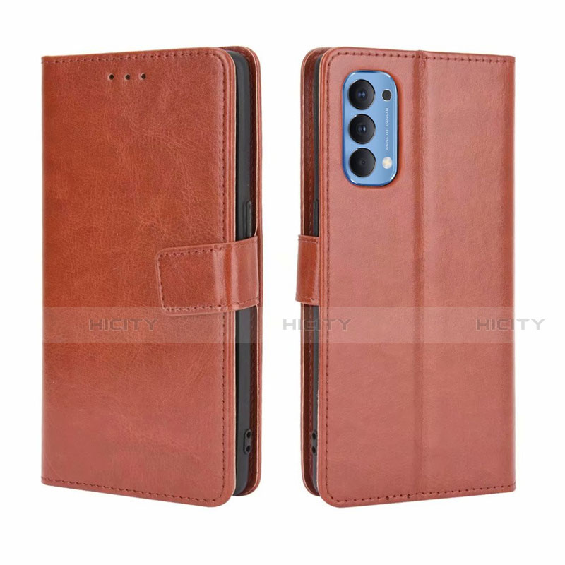 Funda de Cuero Cartera con Soporte Carcasa para Oppo Reno4 4G