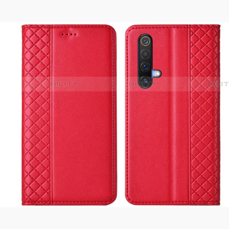 Funda de Cuero Cartera con Soporte Carcasa para Realme X50m 5G Rojo