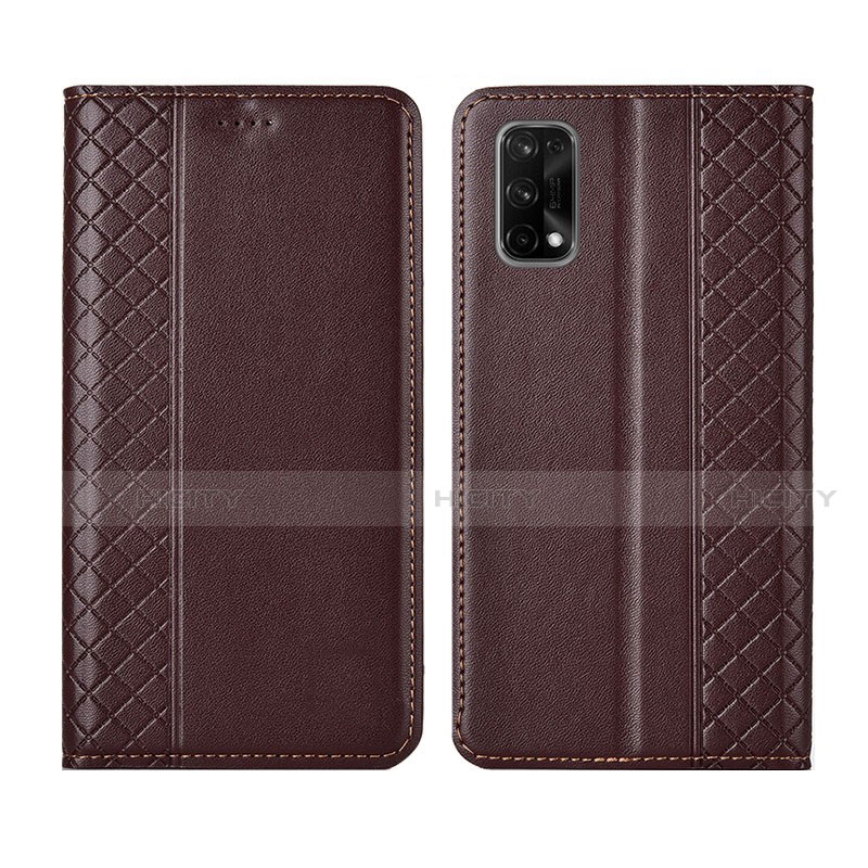 Funda de Cuero Cartera con Soporte Carcasa para Realme X7 5G Marron