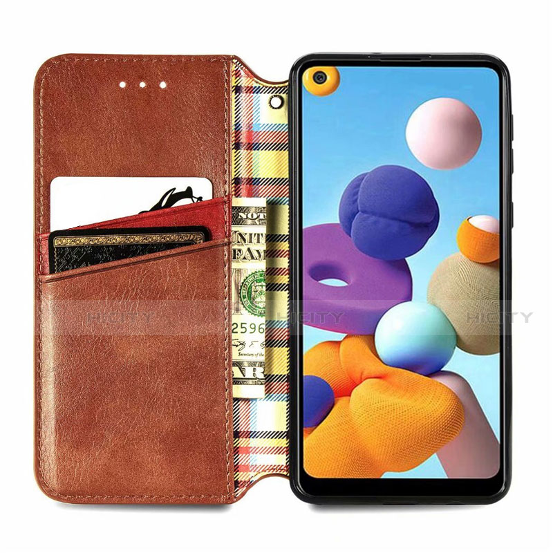 Funda de Cuero Cartera con Soporte Carcasa para Samsung Galaxy A21