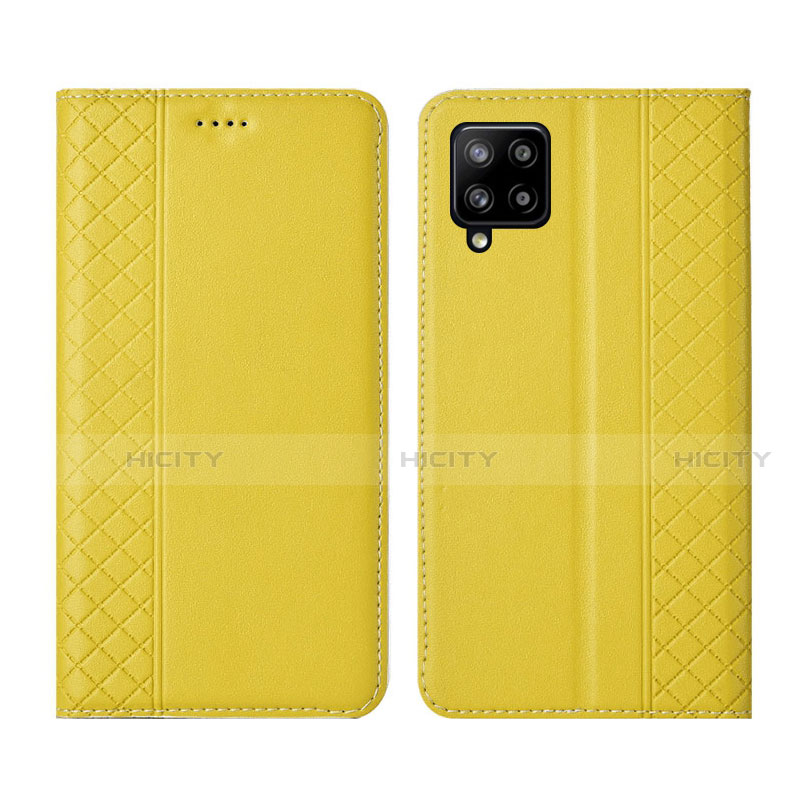 Funda de Cuero Cartera con Soporte Carcasa para Samsung Galaxy A42 5G Amarillo