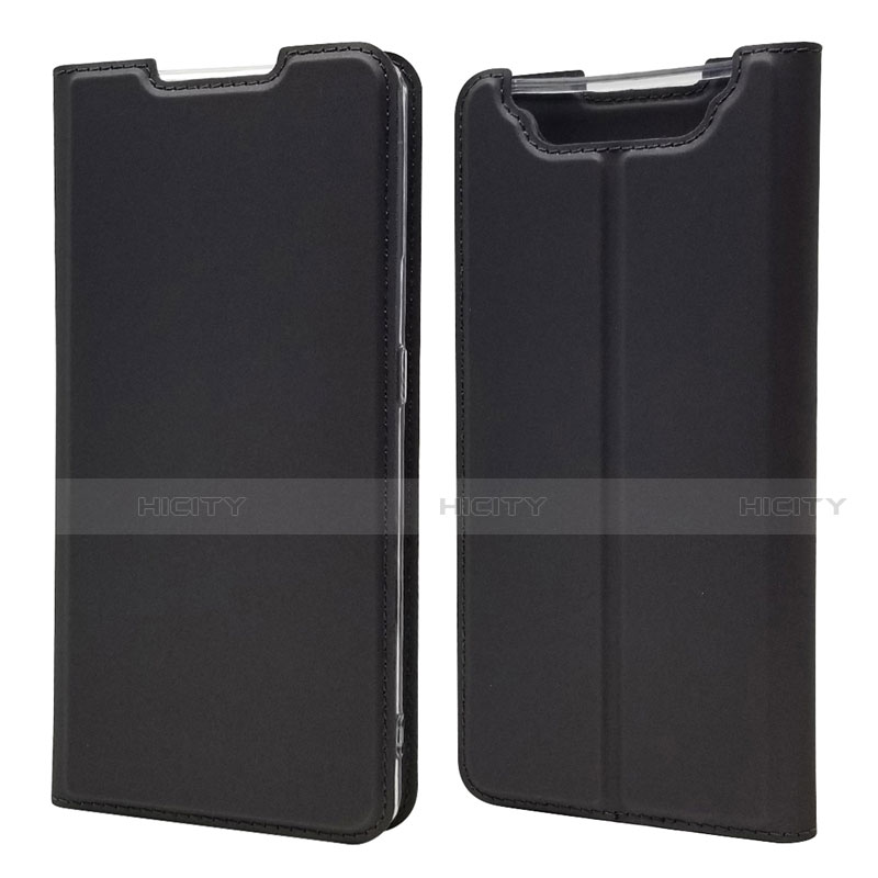 Funda de Cuero Cartera con Soporte Carcasa para Samsung Galaxy A80 Negro