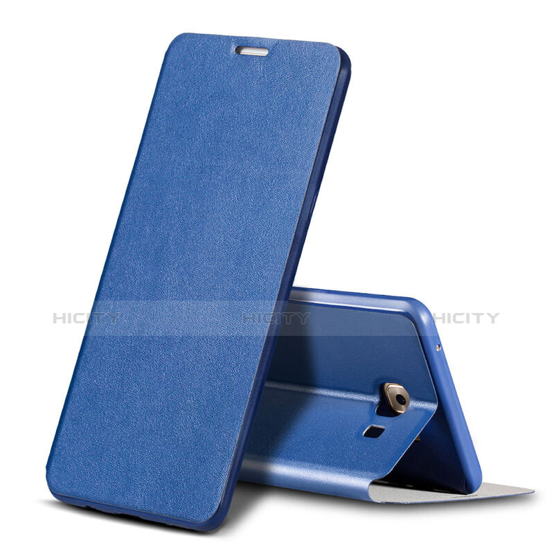 Funda de Cuero Cartera con Soporte Carcasa para Samsung Galaxy C9 Pro C9000 Azul