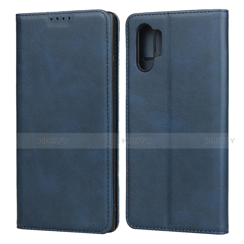 Funda de Cuero Cartera con Soporte Carcasa para Samsung Galaxy Note 10 Plus Azul