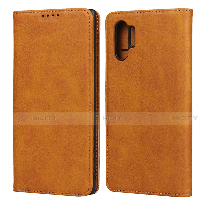Funda de Cuero Cartera con Soporte Carcasa para Samsung Galaxy Note 10 Plus Naranja