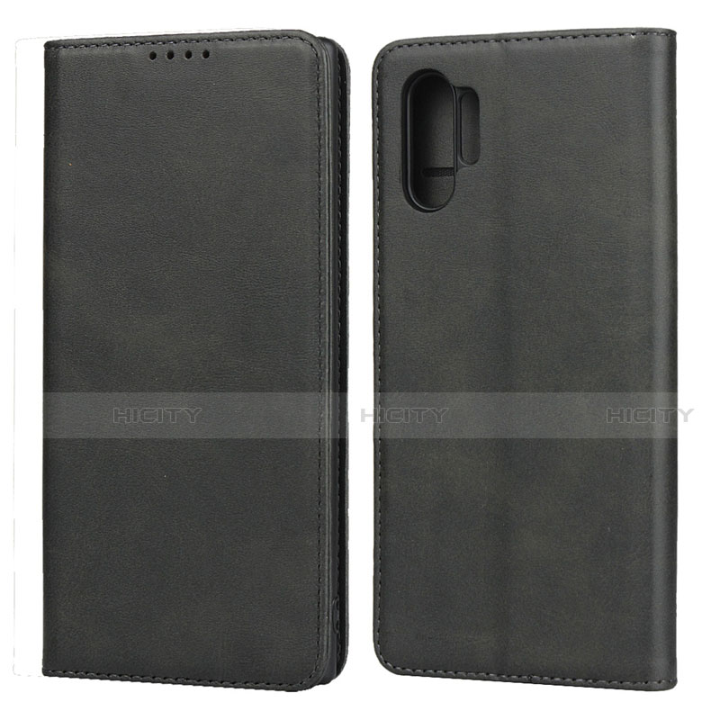 Funda de Cuero Cartera con Soporte Carcasa para Samsung Galaxy Note 10 Plus Negro
