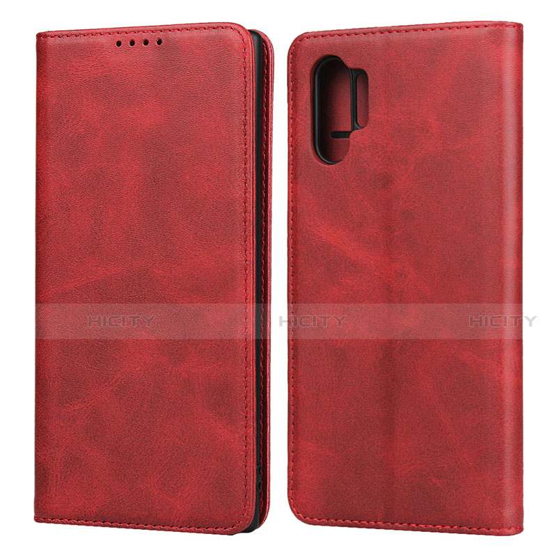 Funda de Cuero Cartera con Soporte Carcasa para Samsung Galaxy Note 10 Plus Rojo
