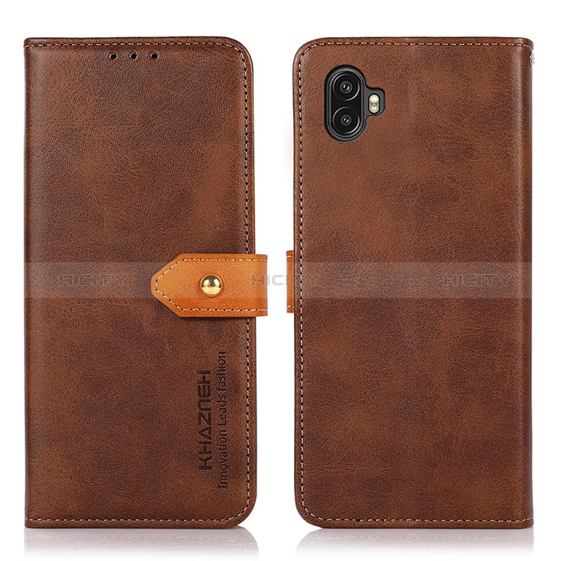 Funda de Cuero Cartera con Soporte Carcasa para Samsung Galaxy Xcover Pro 2 5G Marron