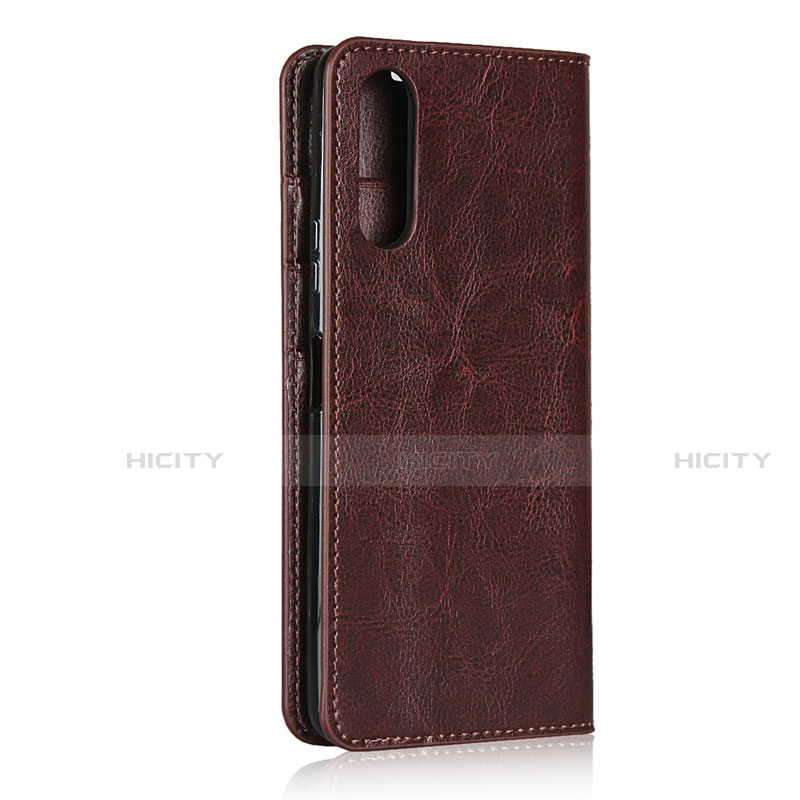 Funda de Cuero Cartera con Soporte Carcasa para Sony Xperia 10 II Marron