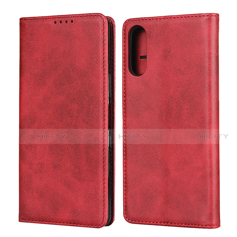 Funda de Cuero Cartera con Soporte Carcasa para Sony Xperia L4 Rojo