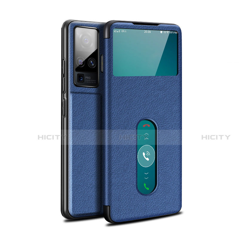 Funda de Cuero Cartera con Soporte Carcasa para Vivo X51 5G Azul