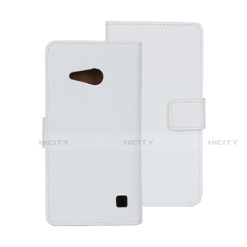 Funda de Cuero Cartera con Soporte Carcasa para Wiko Ridge Fab 4G Blanco