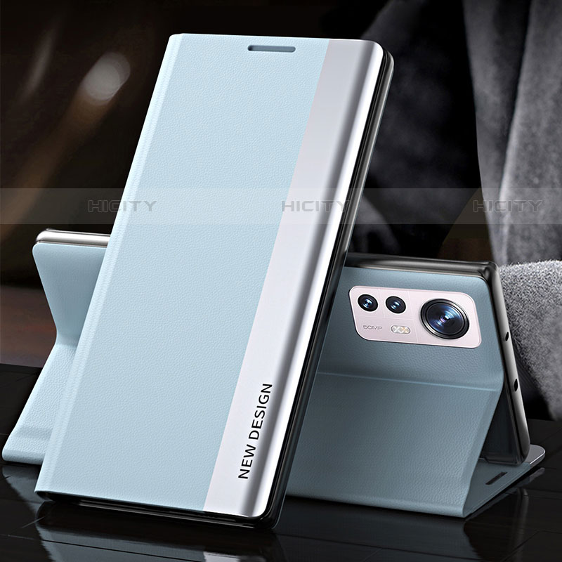 Funda de Cuero Cartera con Soporte Carcasa para Xiaomi Mi 12 Pro 5G Azul Claro