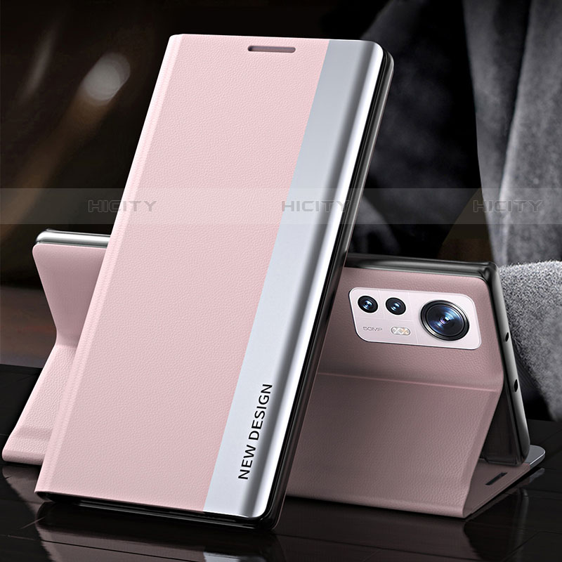 Funda de Cuero Cartera con Soporte Carcasa para Xiaomi Mi 12 Pro 5G Rosa